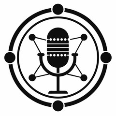 retro microphone vector illustration