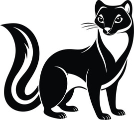 Pine marten silhouette, Pine marten animal silhouettes. Good use for symbol, logo, icon, mascot, sign, or any design you want. 