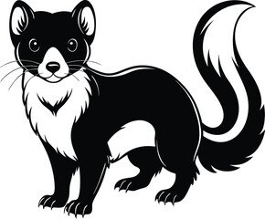 Pine marten silhouette, Pine marten animal silhouettes. Good use for symbol, logo, icon, mascot, sign, or any design you want. 