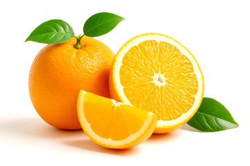 orange fruits isolated on white background