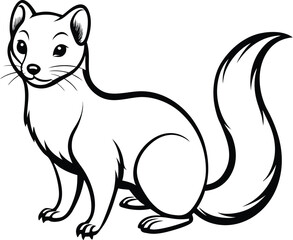 Pine marten silhouette, Pine marten animal silhouettes. Good use for symbol, logo, icon, mascot, sign, or any design you want. 