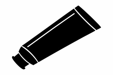 Toothpaste Tube Black Silhouette Vector Illustration