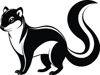 Pine marten silhouette, Pine marten animal silhouettes. Good use for symbol, logo, icon, mascot, sign, or any design you want. 
