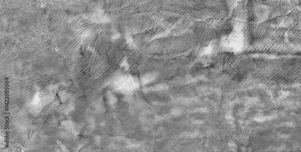 Poster Gray wall with many cracks and holes. wall is made of concrete and has a rough texture as an abstract texture background for template pages and banners.