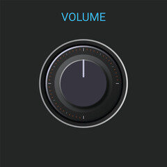 Volume button Realistic metal circle button