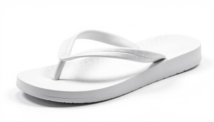Single white flip-flop, isolated on pure white background, single, detail