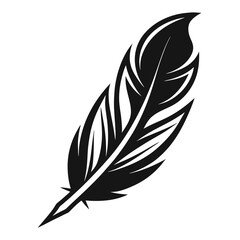 Obraz premium Elegant Black and White Feather Illustrations, Hand-Drawn Feather Designs in Black and White, Stylized Feather Clipart Collection.