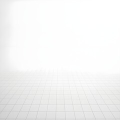 Fototapeta premium A minimalistic, clean square grid fades gently into fog and soft mist as it extends outward from the center, creating a calm and ambient abstract UX background