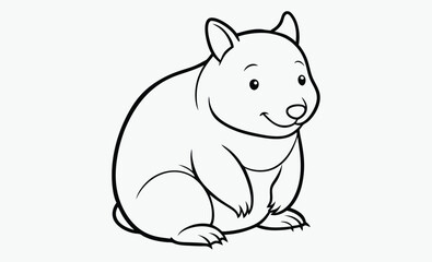 Wombat silhouette, Animal vector icon, Marsupial graphic design, Wildlife illustration