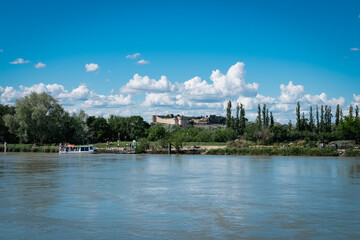 castle of villeneuve on the other side of the river rhone