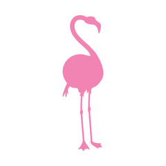 Flamingo silhouette icon. Exotic bird