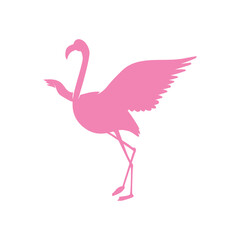 Flamingo silhouette icon. Exotic bird