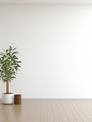 Fototapeta premium empty room with plant