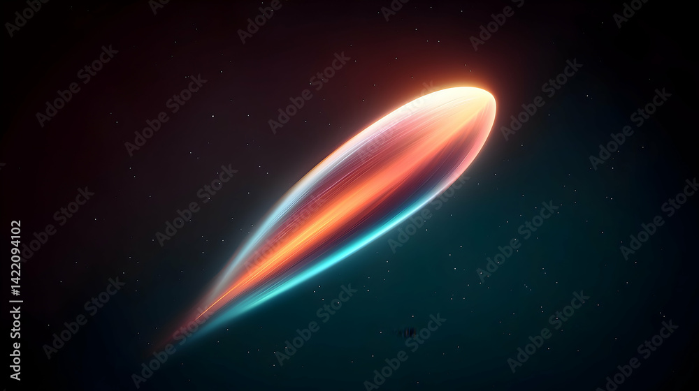 Canvas Prints celestial comet streaking through dark space