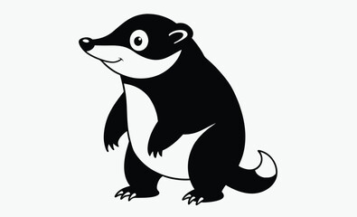Mole silhouette, Burrowing animal vector, Small mammal icon, Wildlife illustration design