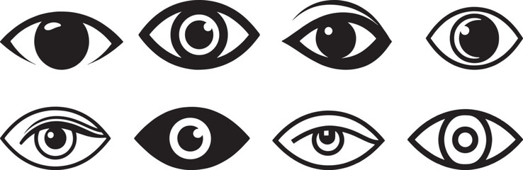 Eye icon bundle vector illustration
