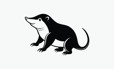 Mole silhouette, Burrowing animal vector, Small mammal icon, Wildlife illustration design