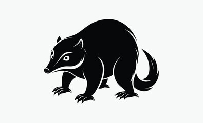Mole silhouette, Burrowing animal vector, Small mammal icon, Wildlife illustration design