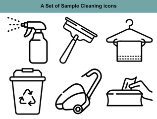 a set of sample cleaning icons