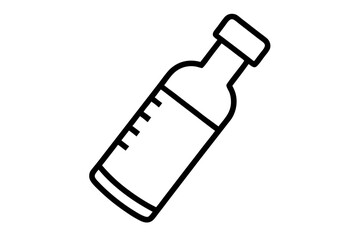 Vaccine Vial Line Art Vector Illustration