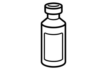 Vaccine Vial Line Art Vector Illustration