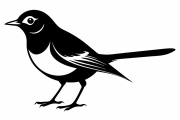 Wagtail silhouette black vector