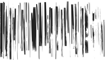 Black vertical brush strokes with abstract design. Vector illustration