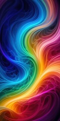 Fototapeta premium A vibrant abstract background featuring dynamic waves and flowing lines in a spectrum of colors, blending seamlessly to create an energetic and visually captivating composition.