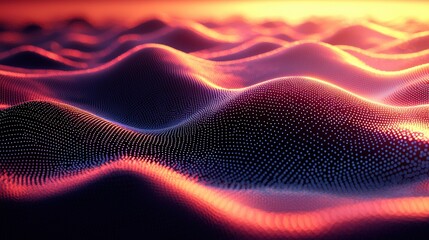 A vibrant, abstract backdrop woven from a generative AI-generated network of dots and squares, pulsating with an ethereal glow 