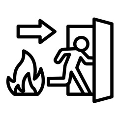 Fire Exit Sign  Icon Element For Design