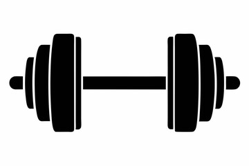 gym dumbbell silhouette black vector