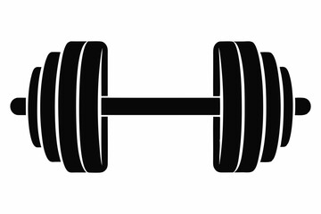 gym dumbbell silhouette black vector