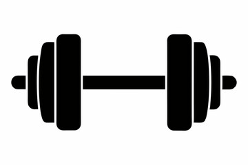 gym dumbbell silhouette black vector