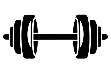 gym dumbbell silhouette black vector