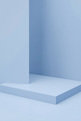 Fototapeta premium minimalist pale blue geometric platforms
