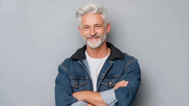 Confident gray-haired man working for the benefit of society