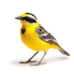 Naklejka premium Yellow bird standing isolated on white background