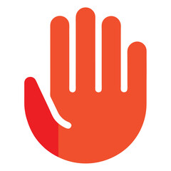 vector illustration of a hand with exclamation mark