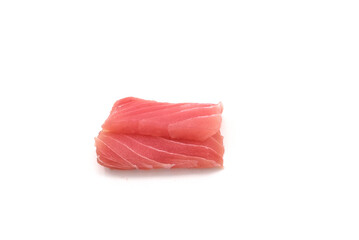 Sashimi made from tuna on a white background. Japanese style food.