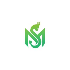 SM vector logo illustration design