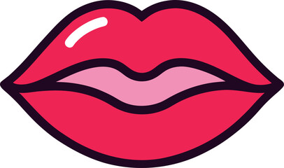 vector illustration of a red lips
