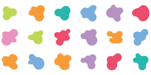 Colorful Organic blob shape vector isolated on white background. Abstract blob shape design element vector