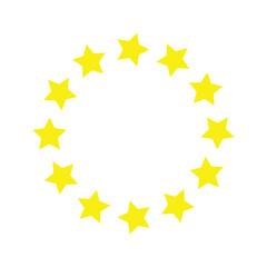 Circular Frame of Yellow Stars for Design Elements vector