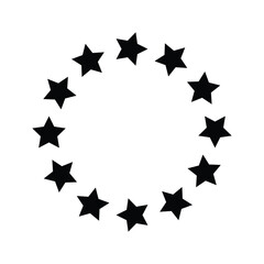 Simple black star circle vector illustration