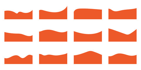 Website Dividers with Drops, Waves and Geometric Shapes. Abstract Design Elements for Top and Bottom 
 border on Website and App. Website border drip shape section vector
