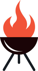 barbecue grill with flames