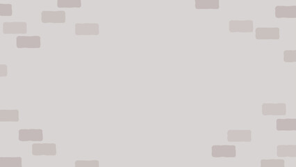 シンプルでかわいいレンガの背景イラスト_グレー_16:9