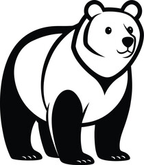 Bear silhouette, silhouette bear isolated on white background