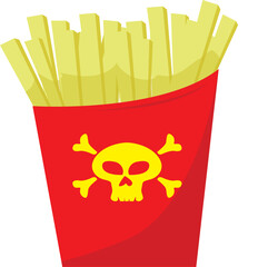 Junk Food symbol vector illustration.  French fries illustration