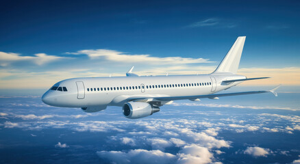 Fototapeta premium Majestic Airplane Soaring Above Clouds